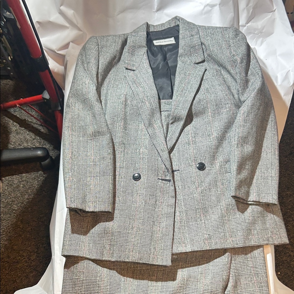 Ashley Brooke - Plaid Blazer and Skirt Set